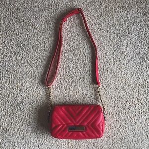 Red Quilted Marc New York Andrew Marc Crossbody Purse Bag